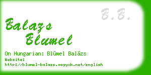 balazs blumel business card