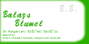 balazs blumel business card